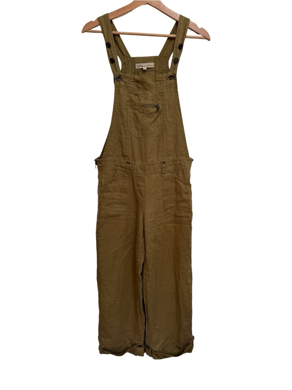 In The Wash ITW by Claude Brown 100% Linen Overalls Women’s Size 6 Boho Hippie